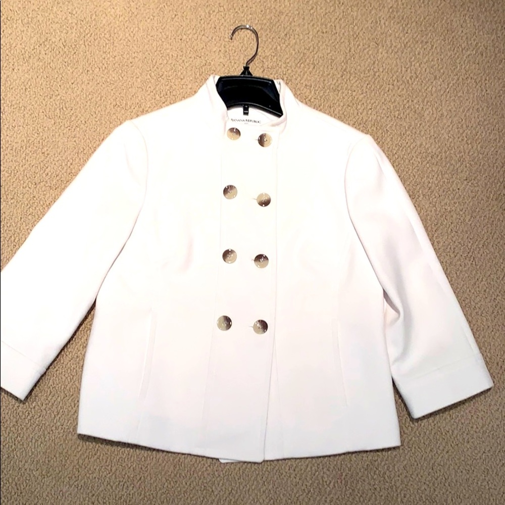 Winter white short pea coat